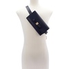 image:imageAllSaints Womens Leather Bow Belt Bag Removable Zip Pouch for HandsFree Carrying amp TravelPlanetary Navy