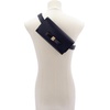 image:imageAllSaints Womens Leather Bow Belt Bag Removable Zip Pouch for HandsFree Carrying amp TravelPlanetary Navy