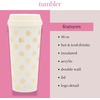 image:imageKate Spade New York Thermal Travel Acrylic Coffee Mug Tumbler 16 Ounces Gold StripeGold Dots