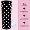 image:imagekate spade new york 16 Ounce Insulated Travel Mug with Lid Black Double Wall Thermal Tumbler for CoffeeTea Polka DotsPolka Dots