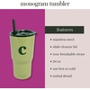 image:imagekate spade new york 20 Ounce Insulated Initial Tumbler for Cold and Hot Drinks with Reusable Straw Stainless Steel Travel Cup with Slide Top Lid AC