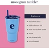 image:imagekate spade new york 20 Ounce Insulated Initial Tumbler for Cold and Hot Drinks with Reusable Straw Stainless Steel Travel Cup with Slide Top Lid AE