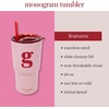 image:imagekate spade new york 20 Ounce Insulated Initial Tumbler for Cold and Hot Drinks with Reusable Straw Stainless Steel Travel Cup with Slide Top Lid AG