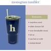 image:imagekate spade new york 20 Ounce Insulated Initial Tumbler for Cold and Hot Drinks with Reusable Straw Stainless Steel Travel Cup with Slide Top Lid AH