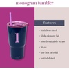 image:imagekate spade new york 20 Ounce Insulated Initial Tumbler for Cold and Hot Drinks with Reusable Straw Stainless Steel Travel Cup with Slide Top Lid AL