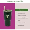 image:imagekate spade new york 20 Ounce Insulated Initial Tumbler for Cold and Hot Drinks with Reusable Straw Stainless Steel Travel Cup with Slide Top Lid AR