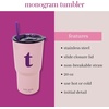 image:imagekate spade new york 20 Ounce Insulated Initial Tumbler for Cold and Hot Drinks with Reusable Straw Stainless Steel Travel Cup with Slide Top Lid AT