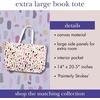 image:imagekate spade new york Canvas Tote Bag for Women Cute Bag for Work Teacher Beach Book Tote with PocketPainterly Strokes