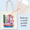 image:imagekate spade new york Canvas Tote Bag for Women Cute Tote Bag for Teacher Canvas Beach Bag Book Tote with Pocket Bookshelf