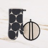 image:imagekate spade new york Joy Dot Oven Mitt amp Pot Grabber 2Pack Set 7 x 13 8 Round RedRose PinkBlackBeige
