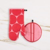 image:imagekate spade new york Joy Dot Oven Mitt amp Pot Grabber 2Pack Set 7 x 13 8 Round RedRose PinkRedRose Pink