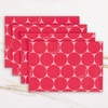 image:imagekate spade new york Joy Dot Placemats 4Pack Set Reversible 100 Cotton Machine Washable BlackBeige 13x19Rose PinkRed