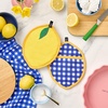 image:imagekate spade new york Lemon Party and Spring Gingham Pot Holder 2Pack Set Heat Resistant 100 Cotton Navy BlueYellow 7x10Navy BlueYellow