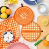 image:imagekate spade new york Lemon Party and Spring Gingham Pot Holder 2Pack Set Heat Resistant 100 Cotton Navy BlueYellow 7x10Orange