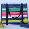 image:imagekate spade new york Reusable Shopping Bag Insulated Grocery Tote with Shoulder Straps Large Collapsible Tote Cooler Sunny Day Stripe