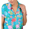 image:imagekate spade new york Short Sleeve Brushed Jersey Notch Boxer Pajama SetAqua Print