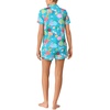 image:imagekate spade new york Short Sleeve Brushed Jersey Notch Boxer Pajama SetAqua Print