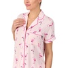 image:imagekate spade new york Short Sleeve Brushed Jersey Notch Boxer Pajama SetBold Flamingos