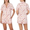 image:imagekate spade new york Short Sleeve Brushed Jersey Notch Boxer Pajama SetCoffee and Croissants