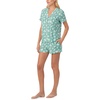image:imagekate spade new york Short Sleeve Brushed Jersey Notch Boxer Pajama SetGreen Ducks