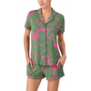 image:imagekate spade new york Short Sleeve Brushed Jersey Notch Boxer Pajama SetPink Foliage