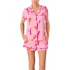 image:imagekate spade new york Short Sleeve Brushed Jersey Notch Boxer Pajama SetPink Print