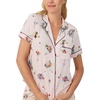 image:imagekate spade new york Short Sleeve Brushed Jersey Notch Boxer Pajama SetPink Whimsical Bouquets