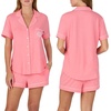 image:imagekate spade new york Short Sleeve Brushed Jersey Notch Boxer Pajama SetSalmon Pink