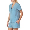 image:imagekate spade new york Short Sleeve Brushed Jersey Notch Boxer Pajama SetSerenity Stripe