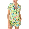 image:imagekate spade new york Short Sleeve Brushed Jersey Notch Boxer Pajama SetSunshine Blooms