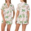 image:imagekate spade new york Short Sleeve Brushed Jersey Notch Boxer Pajama SetTropic Jungle