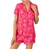 image:imagekate spade new york Short Sleeve Brushed Jersey Notch Boxer Pajama SetTropical Blossoms