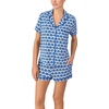 image:imagekate spade new york Short Sleeve Brushed Jersey Notch Boxer Pajama SetWhiteBlue