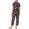 image:imagekate spade new york Short Sleeve Cropped Pant PJ SetBlack Ground Floral