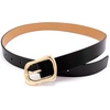 image:imagekate spade new york Womens 120 Inch Belt With Molten Metal Buckle Leather Accessory Adjustable SizingBlack