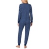 image:imagekate spade new york Womens 2Piece Long Sleeve Crew Neck Top amp Jogger Pants Pajama Lounge Set Velour Drawstring WaistBlue Lady Dot