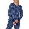 image:imagekate spade new york Womens 2Piece Long Sleeve Crew Neck Top amp Jogger Pants Pajama Lounge Set Velour Drawstring WaistBlue Lady Dot