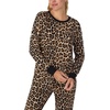 image:imagekate spade new york Womens 2Piece Long Sleeve Crew Neck Top amp Jogger Pants Pajama Lounge Set Velour Drawstring WaistClassic Leopard