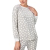 image:imagekate spade new york Womens 2Piece Long Sleeve Crew Neck Top amp Jogger Pants Pajama Lounge Set Velour Drawstring WaistCloud Dot