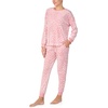 image:imagekate spade new york Womens 2Piece Long Sleeve Crew Neck Top amp Jogger Pants Pajama Lounge Set Velour Drawstring WaistPink Abstract Leopard