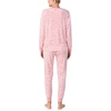 image:imagekate spade new york Womens 2Piece Long Sleeve Crew Neck Top amp Jogger Pants Pajama Lounge Set Velour Drawstring WaistPink Abstract Leopard
