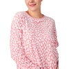 image:imagekate spade new york Womens 2Piece Long Sleeve Crew Neck Top amp Jogger Pants Pajama Lounge Set Velour Drawstring WaistPink Abstract Leopard