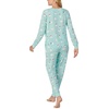 image:imagekate spade new york Womens 2Piece Long Sleeve Crew Neck Top amp Jogger Pants Pajama Lounge Set Velour Drawstring WaistPlayful Polar Bears