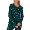 image:imagekate spade new york Womens 2Piece Long Sleeve Crew Neck Top amp Jogger Pants Pajama Lounge Set Velour Drawstring WaistSugar Plum Fairy