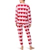 image:imagekate spade new york Womens 2Piece Long Sleeve Crew Neck Top amp Jogger Pants Pajama Lounge Set Velour Drawstring WaistValentine Heart