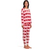 image:imagekate spade new york Womens 2Piece Long Sleeve Crew Neck Top amp Jogger Pants Pajama Lounge Set Velour Drawstring WaistValentine Heart