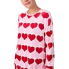 image:imagekate spade new york Womens 2Piece Long Sleeve Crew Neck Top amp Jogger Pants Pajama Lounge Set Velour Drawstring WaistValentine Heart