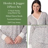 image:imagekate spade new york Womens 2Piece Long Sleeve Henley Top amp Jogger Pant Pajama Set Brushed Cozy Soft Jersey Ribbed CuffsHeart Swirl Multi