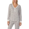 image:imagekate spade new york Womens 2Piece Long Sleeve Henley Top amp Jogger Pant Pajama Set Brushed Cozy Soft Jersey Ribbed CuffsLeopard Spots