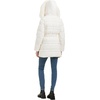 image:imagekate spade new york Womens Belted Short Down Puffer Jacket With Removable Faux Fur TrimCream